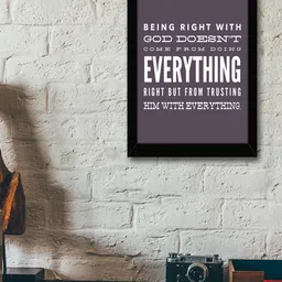 TIED RIBBONS Black & Dusty Purple Solid Inspirational Typographic Wall Art-image-99