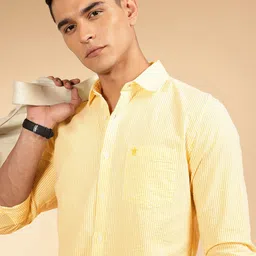 French Connection Men Smart Slim Fit Striped Seersucker Casual Shirt-image-38