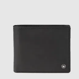 Louis Philippe Men Black Solid Leather Two Fold Wallet-picture-22