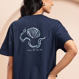 Mast & Harbour Women Printed Drop-Shoulder Sleeves Pure Cotton T-shirt-image-44