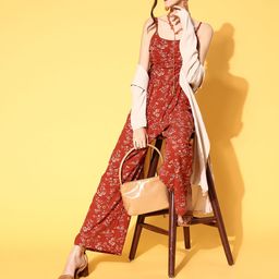 Berrylush Women Gorgeous Red Printed Volume Play Jumpsuit-image-65
