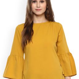 Harpa Women Mustard Yellow Solid Top-image-46