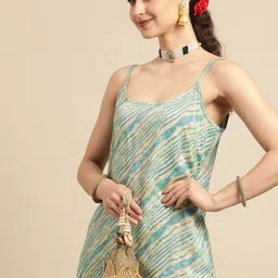 Anouk Women Turquoise Blue & Beige Leheriya Print Kurta-51