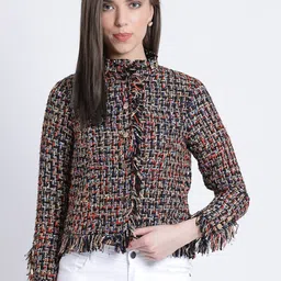 Kazo Women Multicoloured Self-Design Jacket-image-20