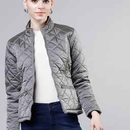 Tokyo Talkies Women Silver-Toned Solid Puffer Jacket-picture-11