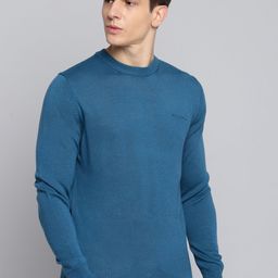 BEN SHERMAN Men Blue Solid Pullover Sweater-image-45