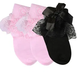 N2S NEXT2SKIN Girls Pack of 3 Frill Cotton Socks-picture-18