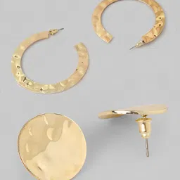 Rubans Set Of 2 Gold-Plated Geometric Shaped Studs-image-45