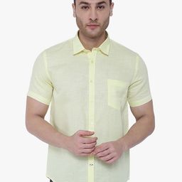 Southbay Men Yellow Custom Tailored Fit Self Design Formal Shirt-image-99