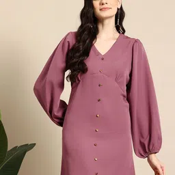 Mast & Harbour Button Detail A-Line Mini Dress-image-97