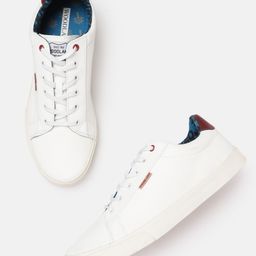Woodland Men White Solid Leather Sneakers-image-69