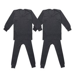 VIMAL JONNEY Kids Pack of 2 Grey Solid Thermal Top and Bottom Set-image-61