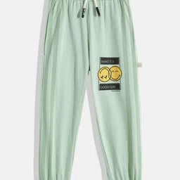 Happy Faces Boys Conversational Print Pleated Pure Cotton Joggers-image-85