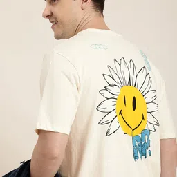 HERE&NOW Printed Drop-Shoulder Sleeves Pure Cotton T-shirt-picture-11