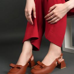 DressBerry Women Square Toe Block Mules with Bows-5