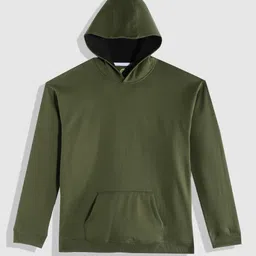 YK Boys Olive Green Solid Hooded Sweatshirt-image-51