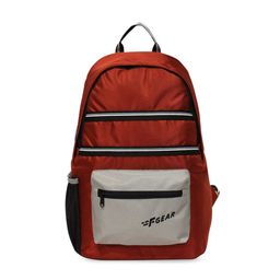 F Gear Unisex Rust Orange & Silver-Toned Contrast Detail Backpack-4