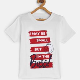 METRO KIDS COMPANY Boys White & Red Typography Printed T-shirt-image-53