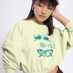 glitchez Street Vibe Printed Oversized Boxy Fit Crop Sweatshirt-image-33