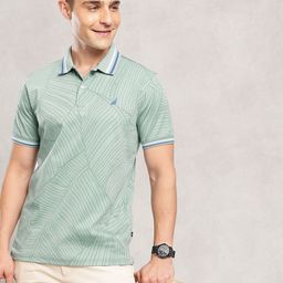 Nautica Abstract Printed Polo Collar Pure Cotton T-shirt-image-20