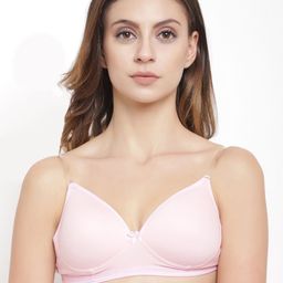 Floret Pink Solid Non-Wired Lightly Padded T-shirt Bra T3029-picture-57