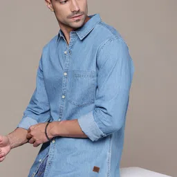 The Roadster Life Co. Opaque Chambray Pure Cotton Casual Shirt-picture-5