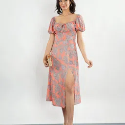 Stylecast X Hersheinbox Printed A-Line Midi Dress-picture-41