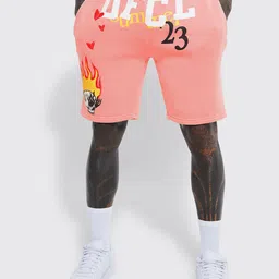 boohooMAN Typography Printed Loose Fit Shorts-image-8