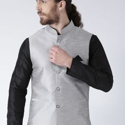 Deyann Men Silver-Toned Nehru Jacket-47
