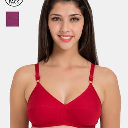 Souminie Pack of 2 Solid Non-Wired Non Padded Everyday Bras SLY-931-40