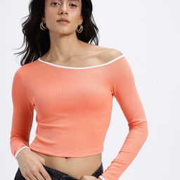 glitchez One Side Allure Ribbed Fitted Crop Top-image-28