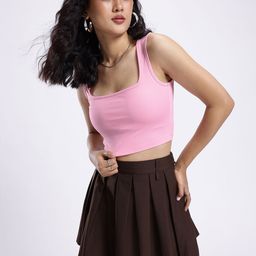 glitchez Scoop Neck Sleeveless Fitted Crop Top-image-63