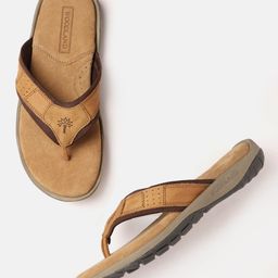 Woodland Men Camel Brown Leather Comfort Sandals-picture-18