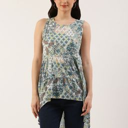 EVERYDAY by ANI Print Ethnic Crepe High-Low Top-image-82