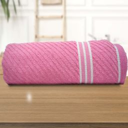 Athom Living Pink Striped 380 GSM Bath Towel-image-70