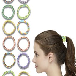 MAJESTIQUE Set of 12 Fabric Ponytail Holders-26