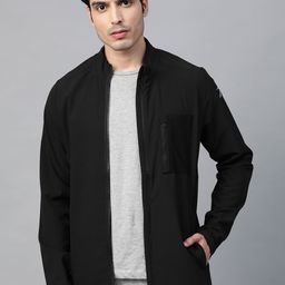 Reebok Men Black Solid Slim Fit One Series Running Hero Lightweight Sporty Jacket-image-1