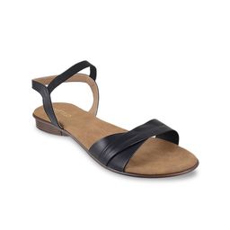 Metro Women Black Solid Synthetic Open Toe Flats-16