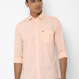 Allen Solly Men Peach-Coloured Regular Fit Solid Casual Shirt-picture-6