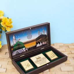 Golden Peacock 24 Ct Gold-Plated & Black Allah Muhammad Dua Box-image-83