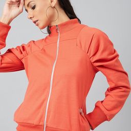 Athena Women Orange Solid Sweatshirt-image-80