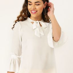 Style Quotient Women White Semi Sheer Solid Top-picture-40