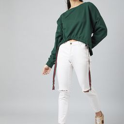 Athena Women Green Solid Sweatshirt-image-92
