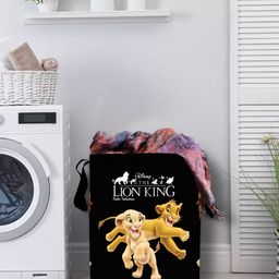 Kuber Industries Black & Yellow Disney Lion King Print Foldable Sustainable Laundry Basket-33