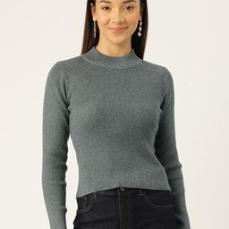 Madame Shimmery Cut-Out Detail Ribbed Pullover-image-51