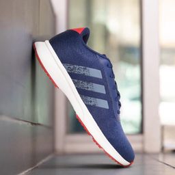 ADIDAS Men Navy Blue Woven Design Restro Run Shoes-image-58
