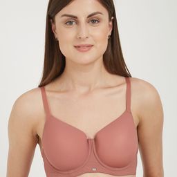 Soie Dusty Pink Solid Underwired Lightly Padded Everyday Bra CB-121-picture-8