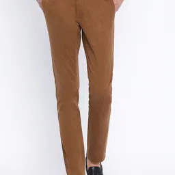 Basics Men Khaki Tapered Fit Solid Regular Trousers-image-63
