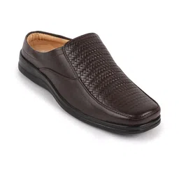 FAUSTO Men Brown Solid Leather  Slip On Shoe-Style Sandals-image-44