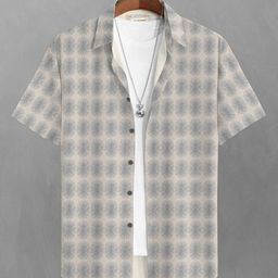 BULLMER Men Cream-Coloured Straight Printed Casual Shirt-image-30